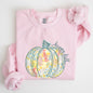 Floral Pumpkin, Happy Fall, Pastels, Flowers, Autumn, Thanksgiving Sweatshirt
