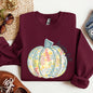 Floral Pumpkin, Happy Fall, Pastels, Flowers, Autumn, Thanksgiving Sweatshirt