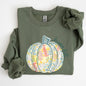 Floral Pumpkin, Happy Fall, Pastels, Flowers, Autumn, Thanksgiving Sweatshirt