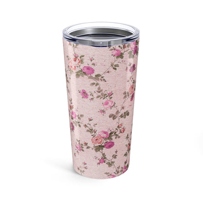 Customizable: Floral Insulated Tumbler - Stylish Travel Mug, Shabby Chic Coffee Cup, Pink Floral Drinkware, Gift for Her, Summer Picnic, Wedding Favor