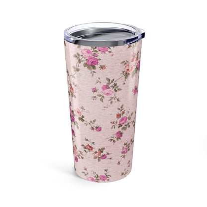 Customizable: Floral Insulated Tumbler - Stylish Travel Mug, Shabby Chic Coffee Cup, Pink Floral Drinkware, Gift for Her, Summer Picnic, Wedding Favor