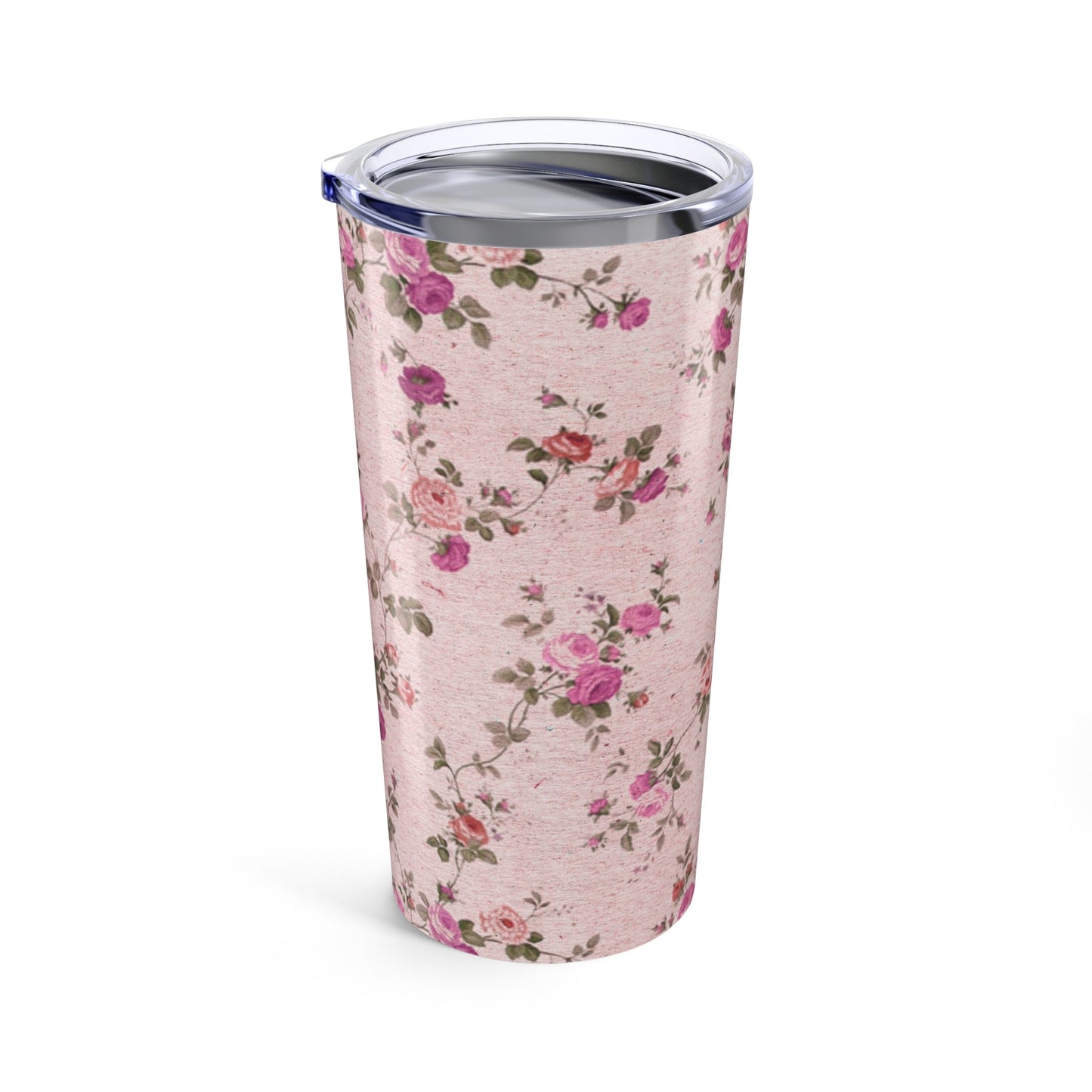 Customizable: Floral Insulated Tumbler - Stylish Travel Mug, Shabby Chic Coffee Cup, Pink Floral Drinkware, Gift for Her, Summer Picnic, Wedding Favor