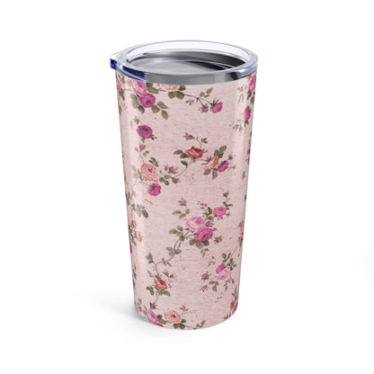 Customizable: Floral Insulated Tumbler - Stylish Travel Mug, Shabby Chic Coffee Cup, Pink Floral Drinkware, Gift for Her, Summer Picnic, Wedding Favor