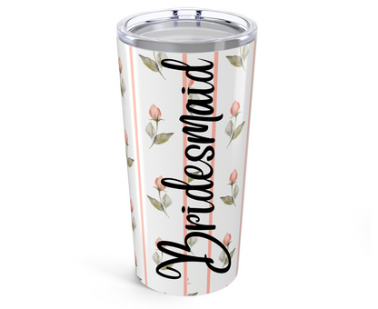 Customizable: Floral Rose Tumbler 20oz | Insulated Drinkware, Perfect for Gifts, Spring Celebrations, Travel Mugs, Coffee Lovers, Eco-Friendly Design