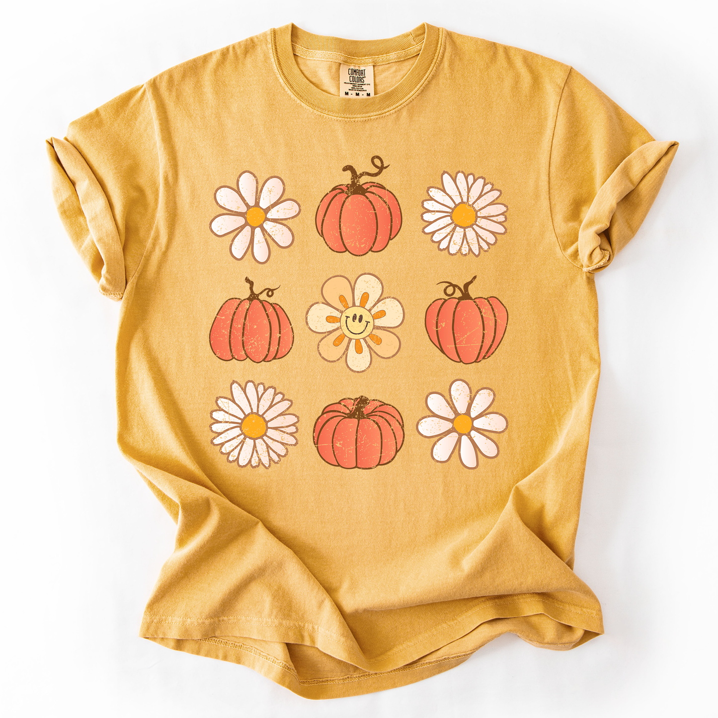 Flowers and Pumpkins, Minimalist Autumn, Fall, Halloween, Comfort Colors T-Shirt