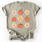 Flowers and Pumpkins, Minimalist Autumn, Fall, Halloween, Comfort Colors T-Shirt