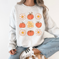 Flowers and Pumpkins, Minimalist Autumn, Fall, Halloween Sweatshirt