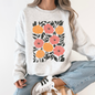 Flowers and Pumpkins, Watercolor, Halloween, Beautiful, Autumn, Fall Sweatshirt