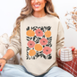 Flowers and Pumpkins, Watercolor, Halloween, Beautiful, Autumn, Fall Sweatshirt