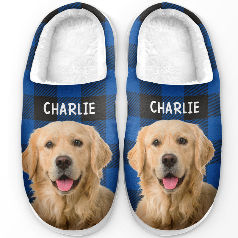Custom Photo Happiness Is A Warm Cat - Cat Personalized Slippers - Gift For Cat Lovers, Pet Lovers, Cat Mom, Cat Dad