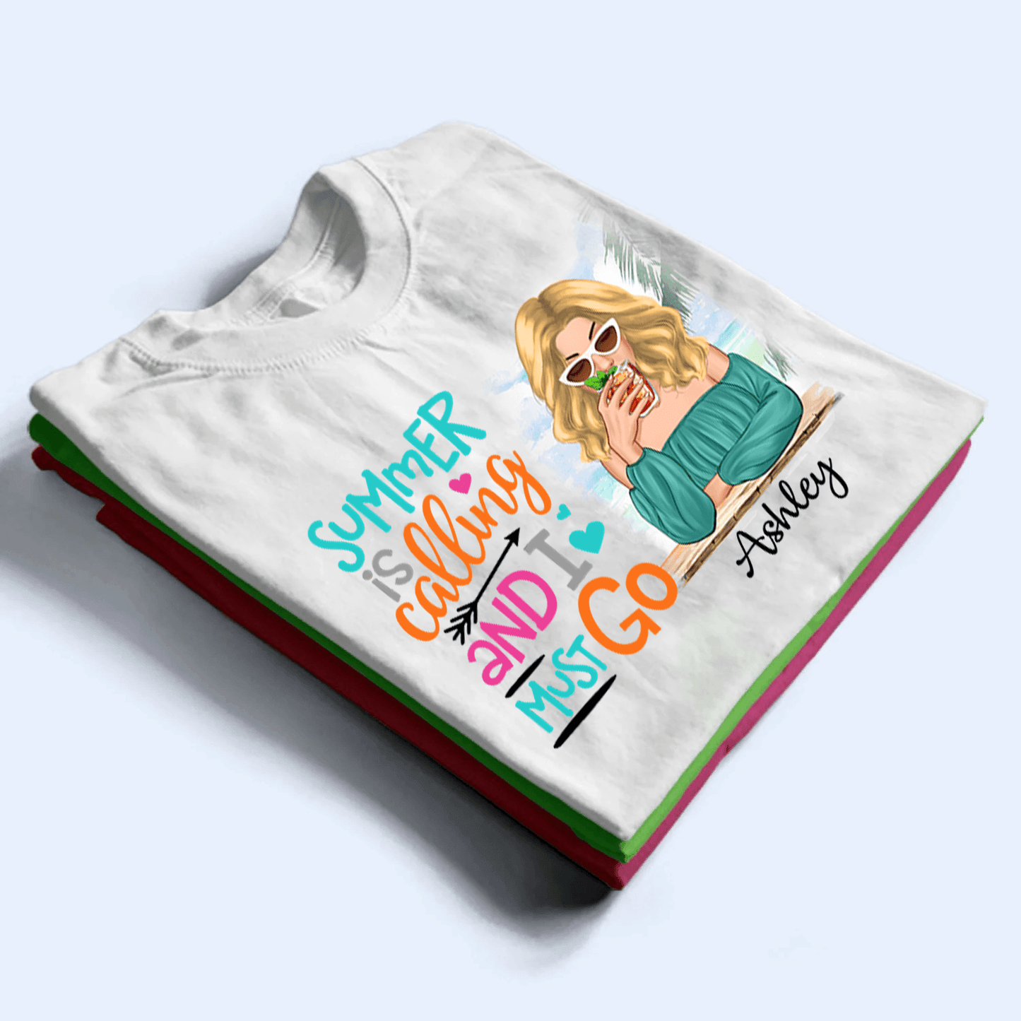 Summer Is Calling And I Must Go - Personalized Custom T Shirt - Summer Break, Last Day Of School, Birthday, Loving, Funny Gift for Teacher, Kindergarten, Preschool, Pre K, Paraprofessional