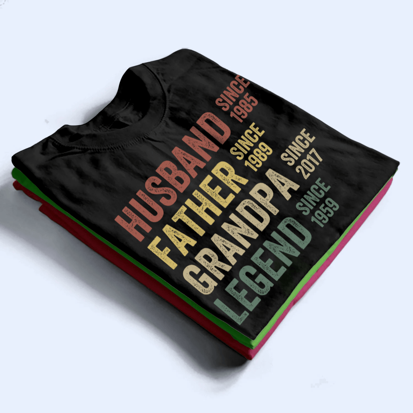 Husband, Father, Grandpa, Legend: The Journey of a Lifetime - Personalized Custom Year T Shirt