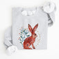 Folk Art Rabbit, Easter, Scandinavian Sweatshirt