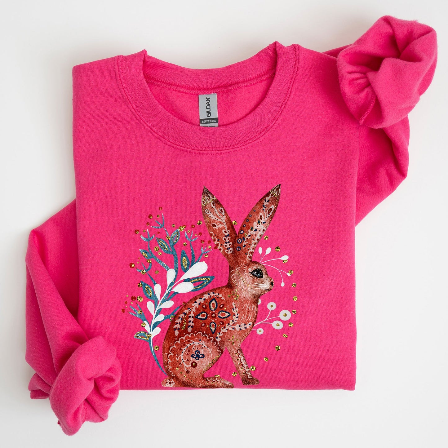 Folk Art Rabbit, Easter, Scandinavian Sweatshirt