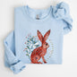 Folk Art Rabbit, Easter, Scandinavian Sweatshirt