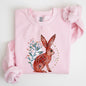 Folk Art Rabbit, Easter, Scandinavian Sweatshirt