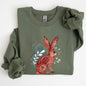 Folk Art Rabbit, Easter, Scandinavian Sweatshirt