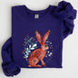 Folk Art Rabbit, Easter, Scandinavian Sweatshirt