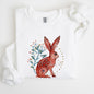 Folk Art Rabbit, Easter, Scandinavian Sweatshirt
