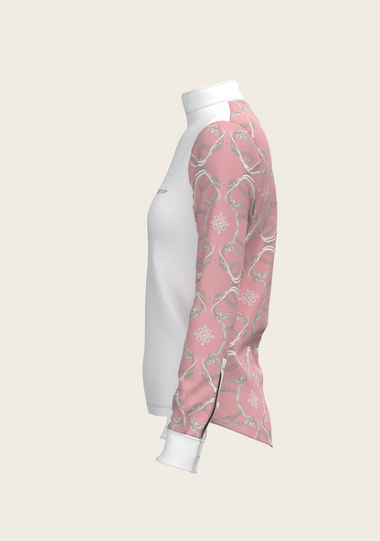 Roped Bridles on Rose Long Sleeve Show Shirt