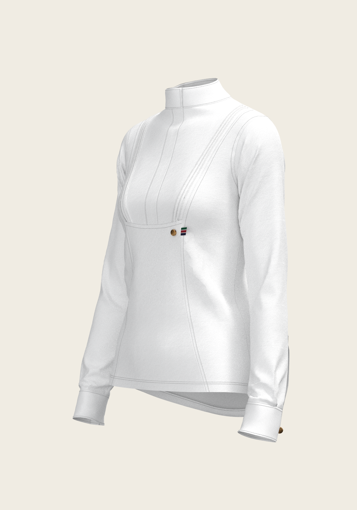 Short Pleated Long Sleeve Show Shirt