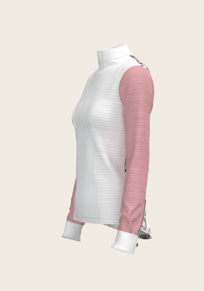 The Horse Fair Monochrome Short Pleated with Rose Long Sleeve Show Shirt