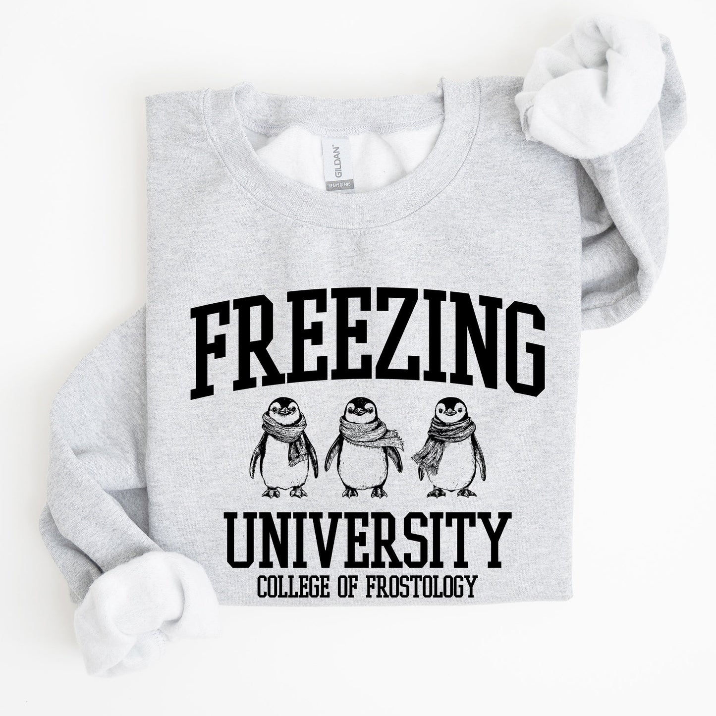 Freezing University, Funny, Penguins, Winter, Cold Sweatshirt