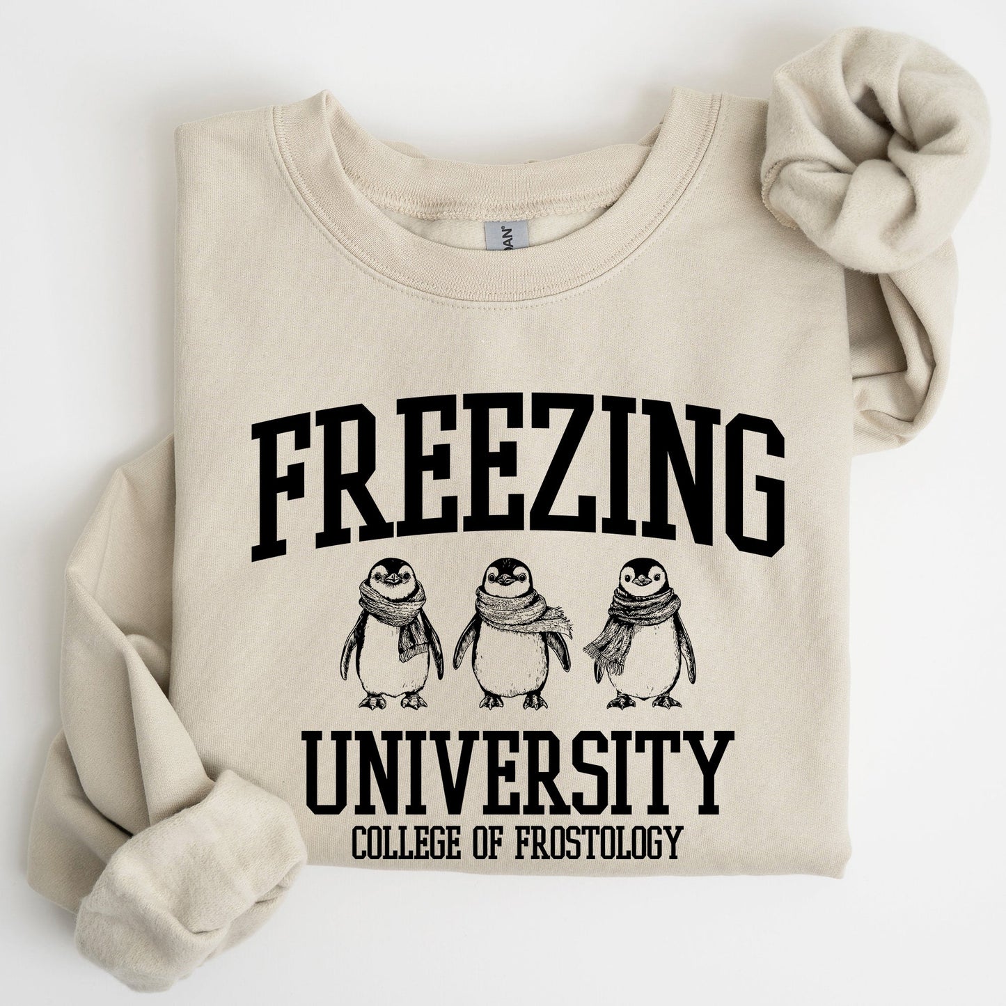 Freezing University, Funny, Penguins, Winter, Cold Sweatshirt