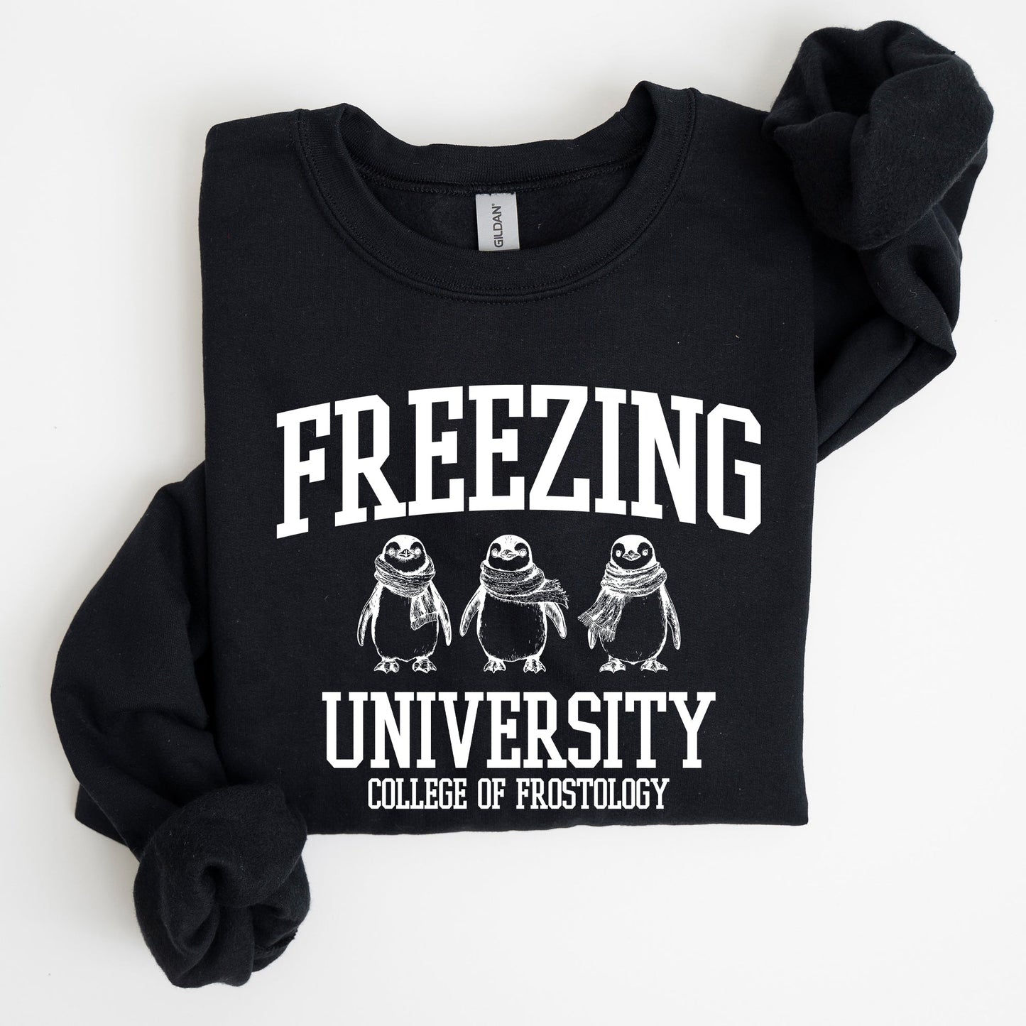Freezing University, Funny, Penguins, Winter, Cold Sweatshirt