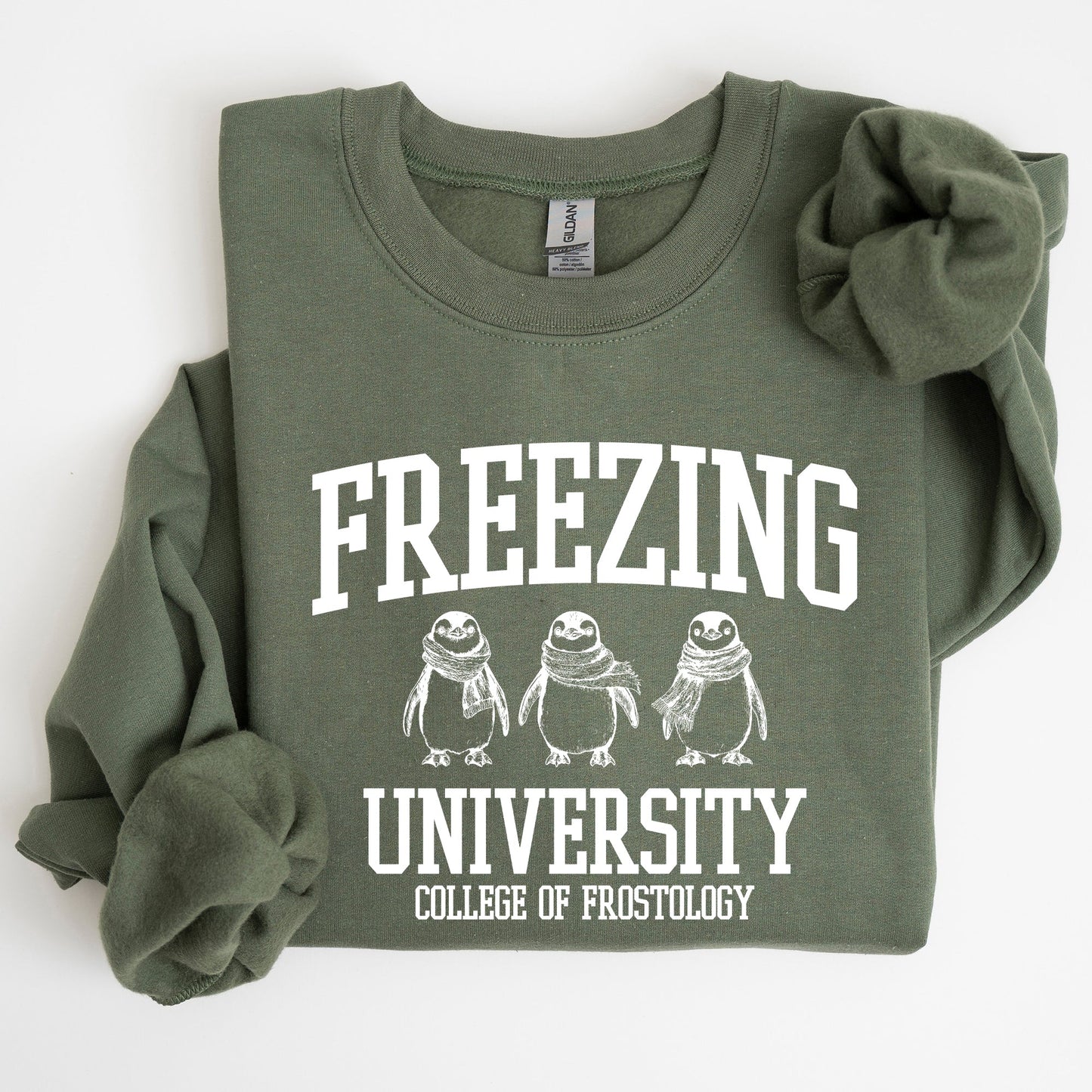 Freezing University, Funny, Penguins, Winter, Cold Sweatshirt