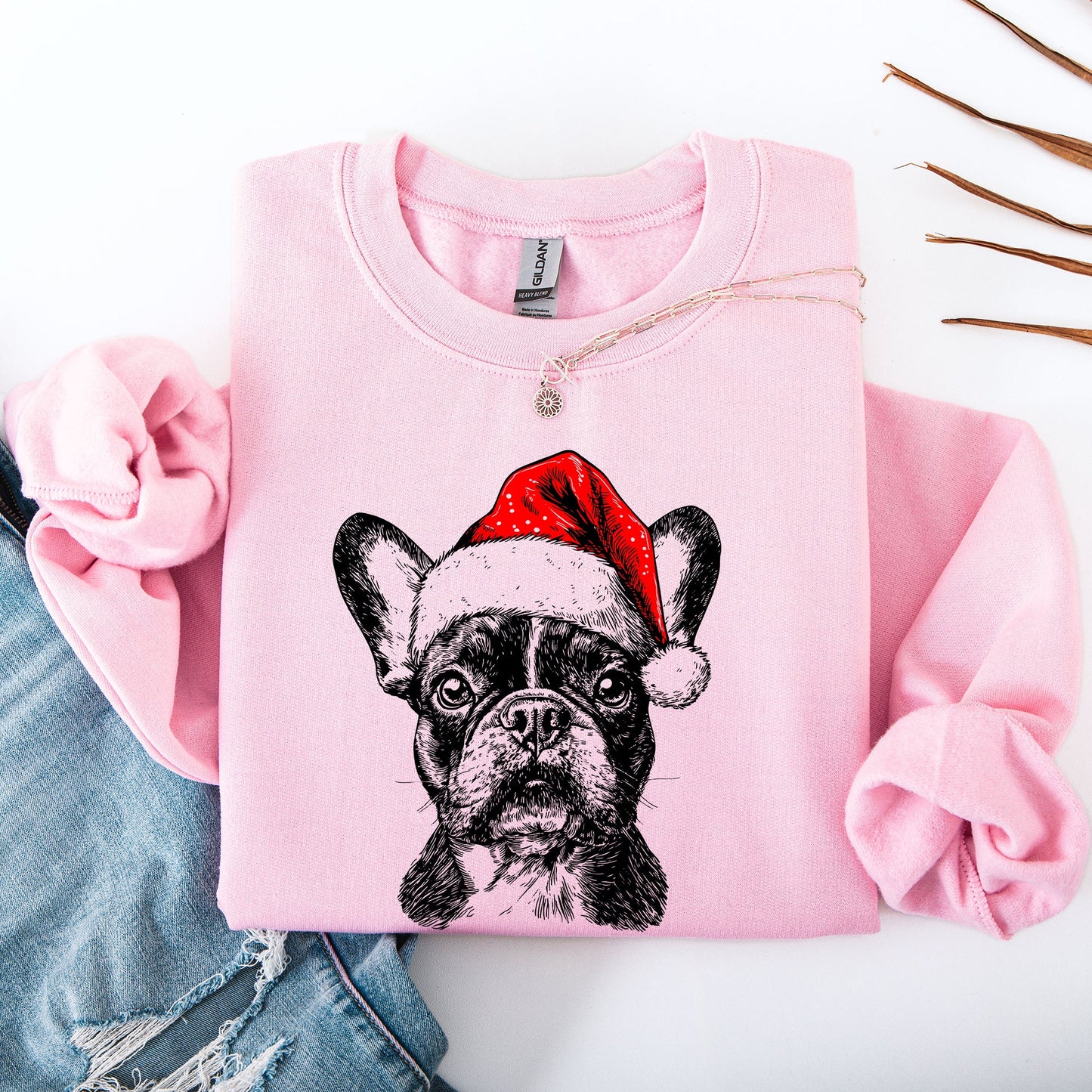 Frenchie, Santa, French Bulldog, Christmas, Dog Lover, Pet Sweatshirt