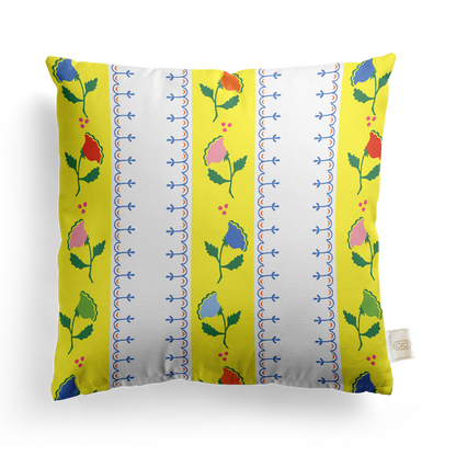 Fretwork Floral Pillow Cover | Featuring Fiesta Colorway