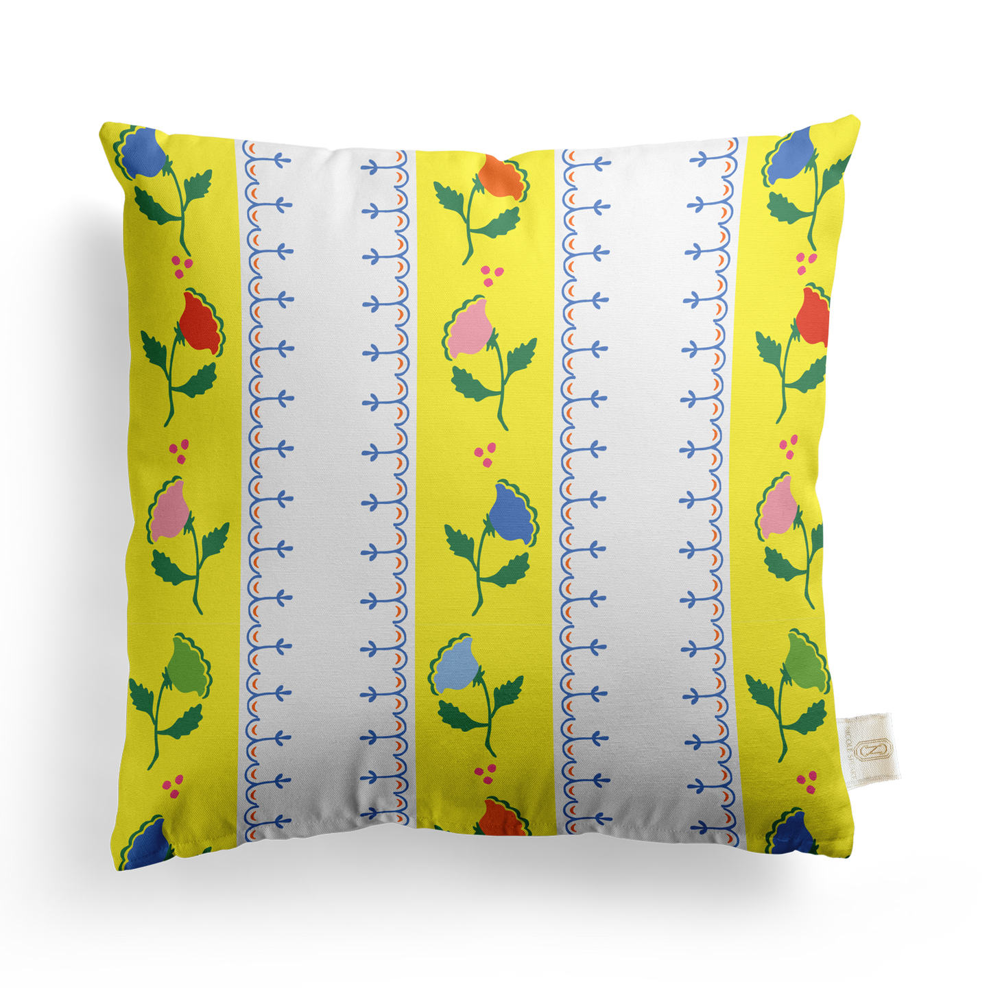 Fretwork Floral Pillow Cover | Featuring Moss Mystique Colorway
