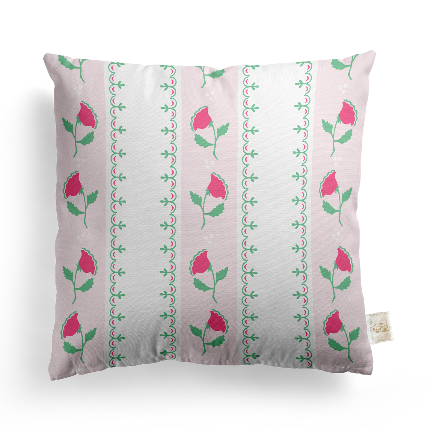 Fretwork Floral Pillow Cover | Featuring Moss Mystique Colorway