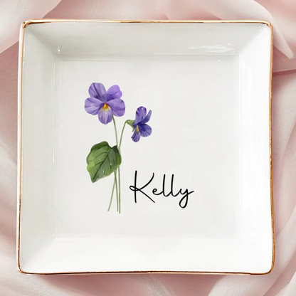 Friends Are Flowers That Never Fade - Personalized Jewelry Dish - Wedding Gift, Bridesmaid Gift For Her, Besties,  Best Friends, Sisters