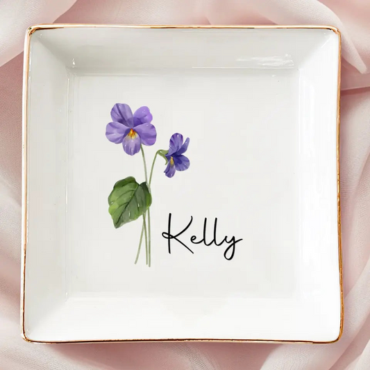 Friends Are Flowers That Never Fade - Personalized Jewelry Dish - Wedding Gift, Bridesmaid Gift For Her, Besties,  Best Friends, Sisters