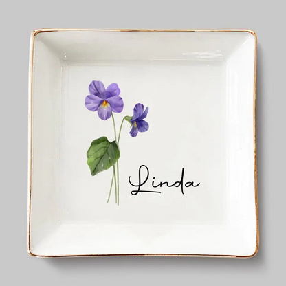 Friends Are Flowers That Never Fade - Personalized Jewelry Dish - Wedding Gift, Bridesmaid Gift For Her, Besties,  Best Friends, Sisters