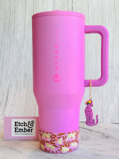 Pink Leopard Charm - Tumbler Handle Charm