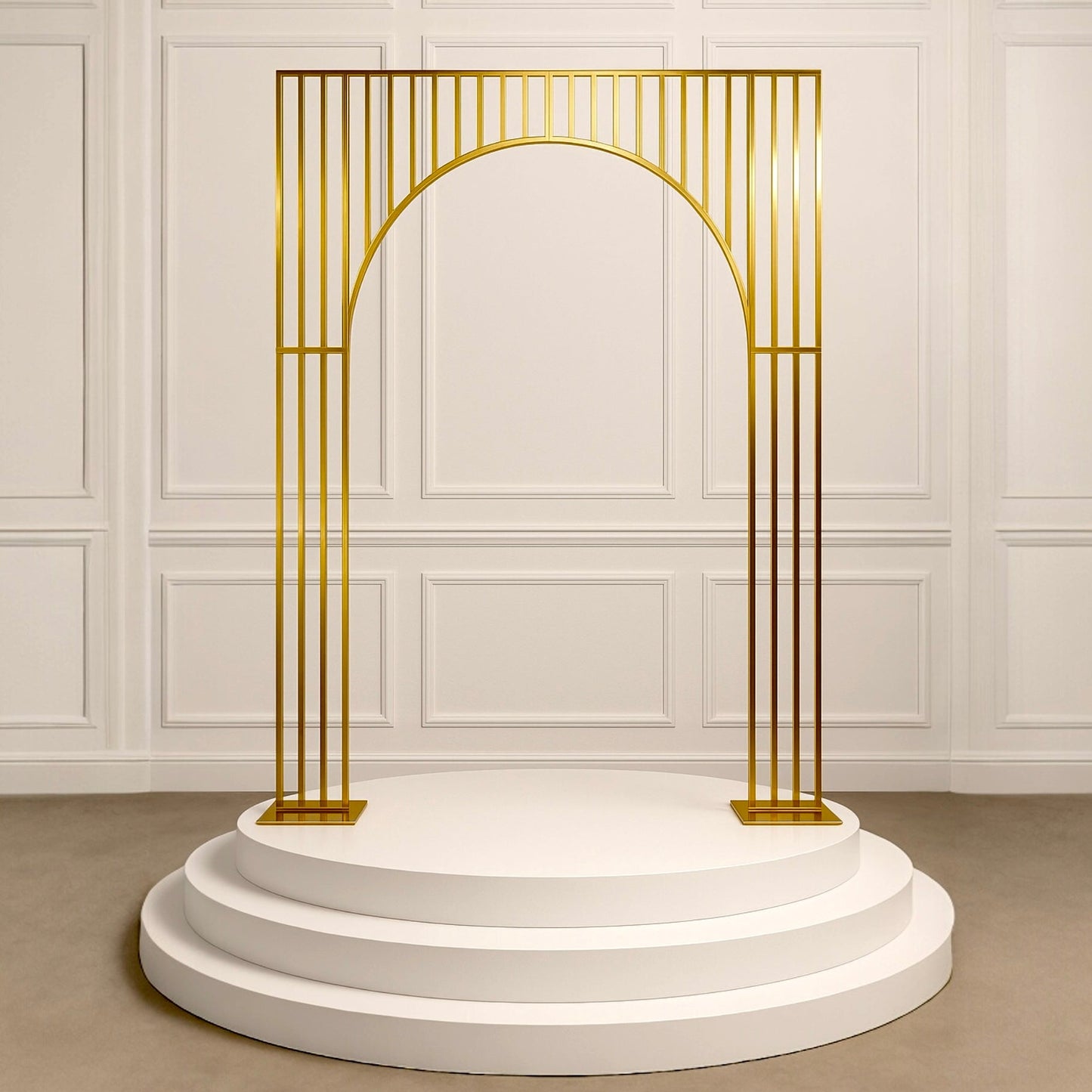 Arched Shiny Gold Tubed Wedding Backdrop Stands