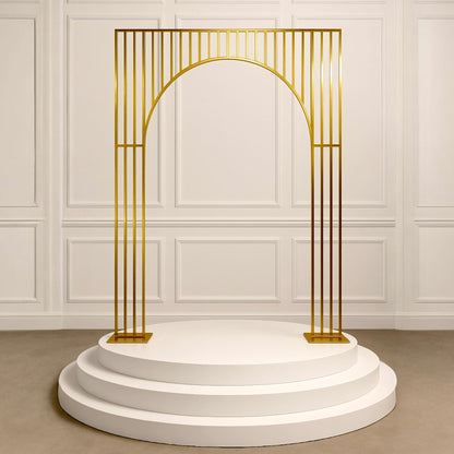 Arched Shiny Gold Tubed Wedding Backdrop Stands