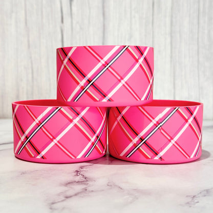Pink PLAID Tumbler Boot -fits 20-40oz