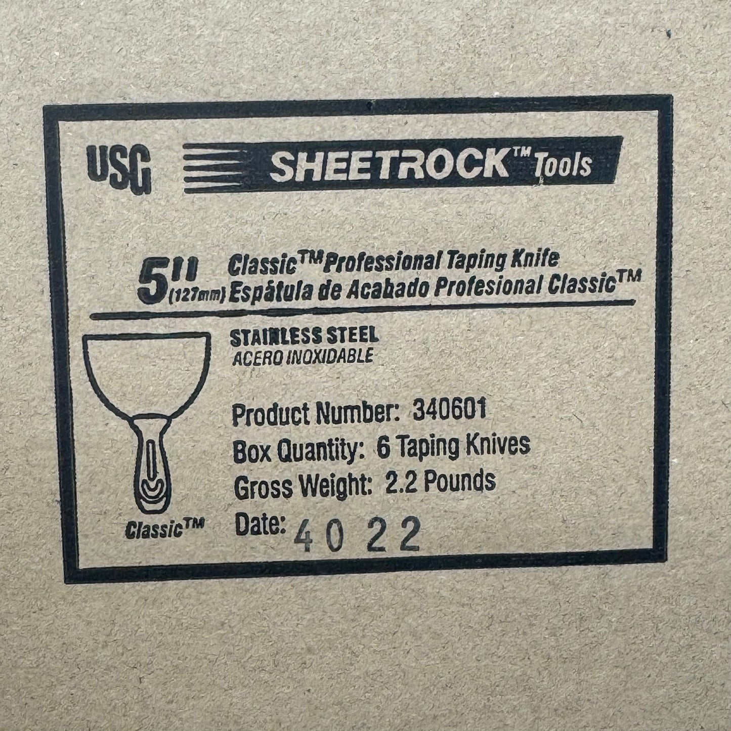 USG SHEETROCK TOOLS (2 PACK) Classic Professional Taping Knife 5" Green 340601