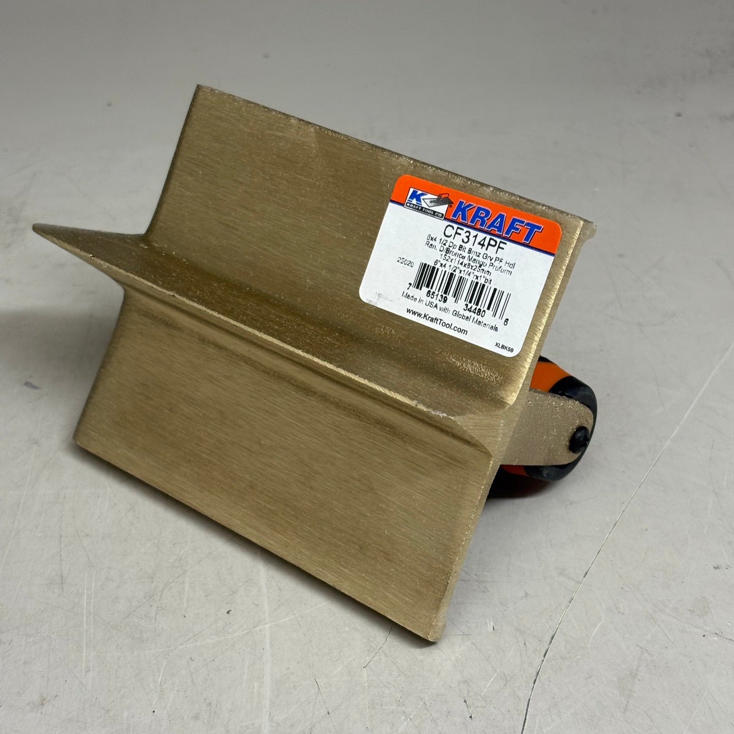 KRAFT TOOL CO Deep Bit Bronze Groover with ProForm Handle 6" x 4-1/2" 1/4"R 1"D