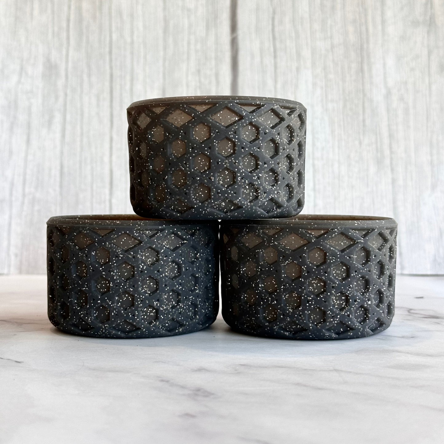 BLACK GLITTER WAFFLE Tumbler Boot -fits 20-40oz New!