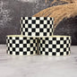 CREAM & BLACK CHECKERS Tumbler Boot -fits 20-40oz