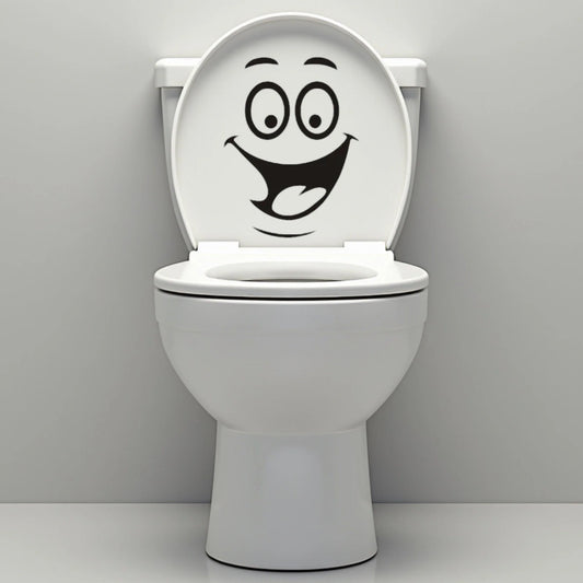 Funny Bathroom Vinyl Decal: Toilet Decor Sticker