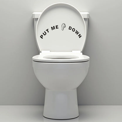 Funny Bathroom Vinyl Decal: Toilet Decor Sticker
