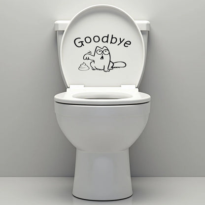 Funny Bathroom Vinyl Decal: Toilet Decor Sticker