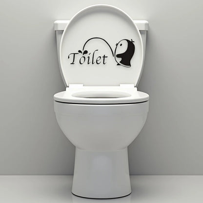 Funny Bathroom Vinyl Decal: Toilet Decor Sticker