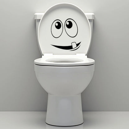 Funny Bathroom Vinyl Decal: Toilet Decor Sticker